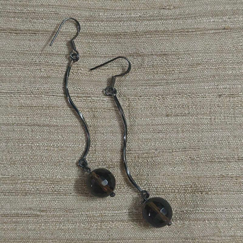 92.5 danglers with smokey quartz