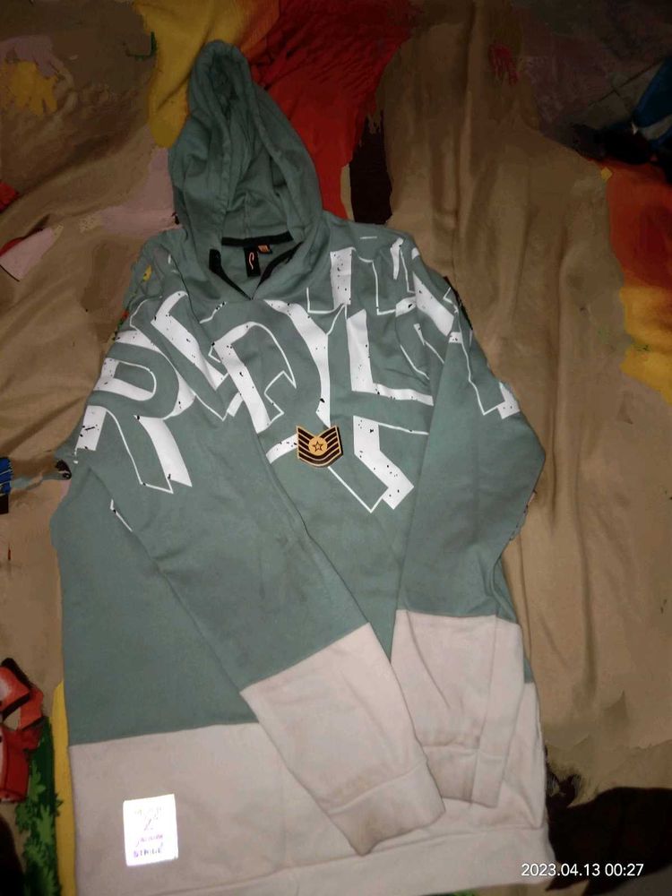Sage Green Graphic Print Hoodie 8-10 Yrs