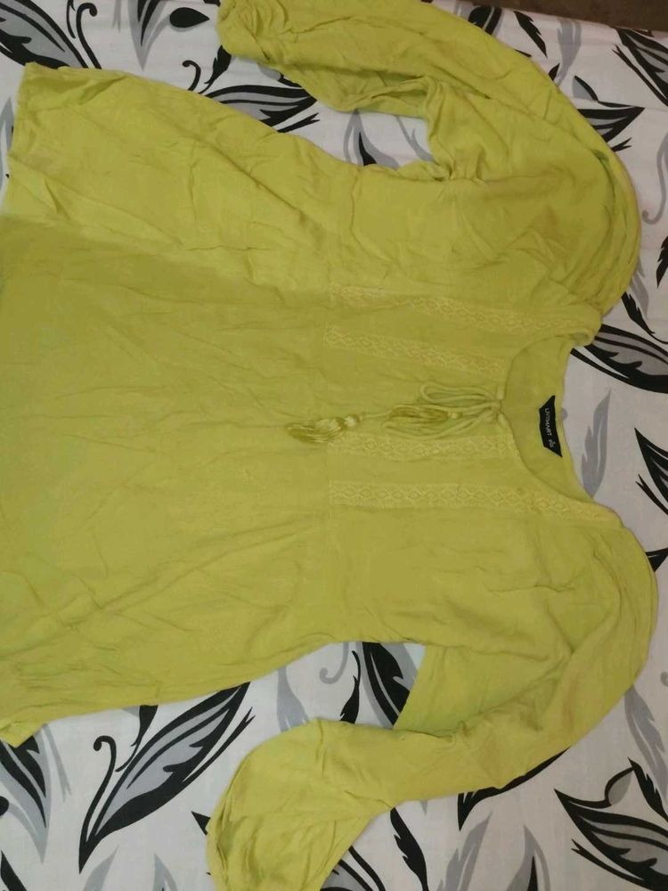 Lime Green top with Lace Detail
