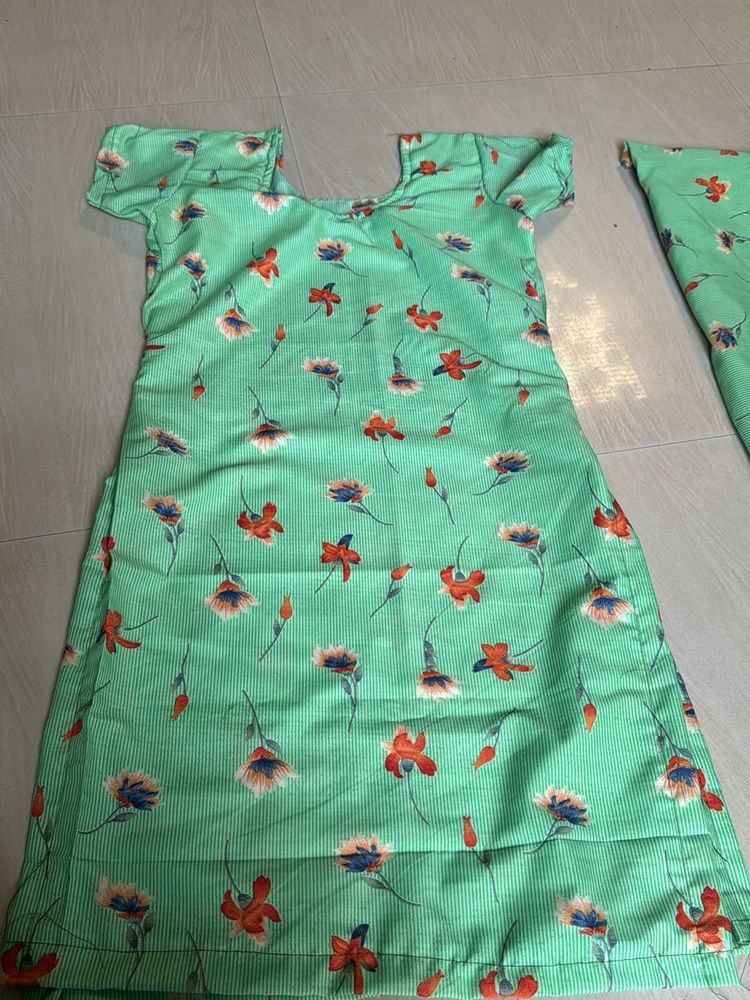 Green Floral Kurta