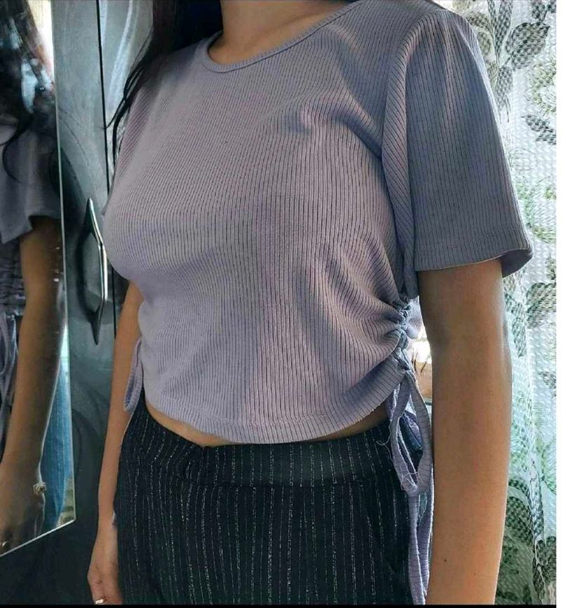 SSS Cute Lavender Crop Top