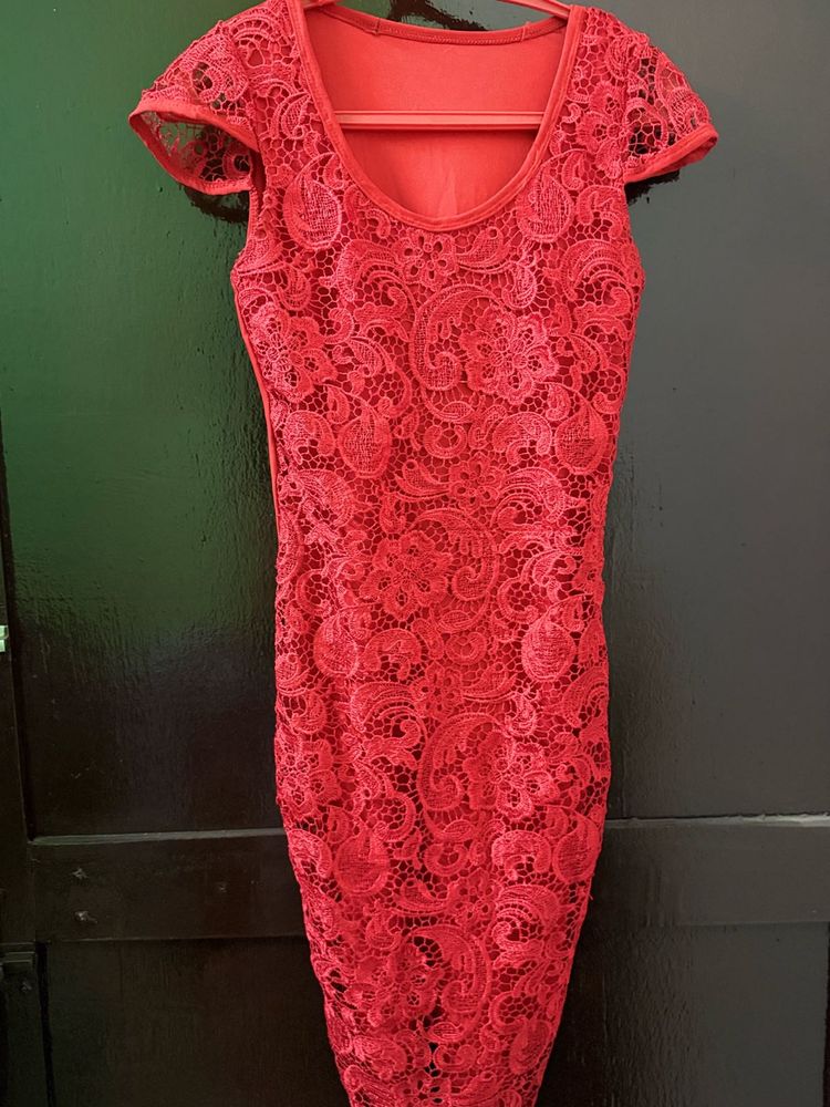 Stunning Red Lace Dress