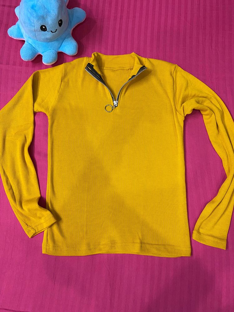 Mustard Colour Top For Womens Full Sleeves