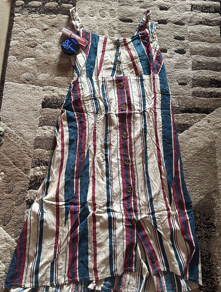 ZARA striped sleeveless midi dress