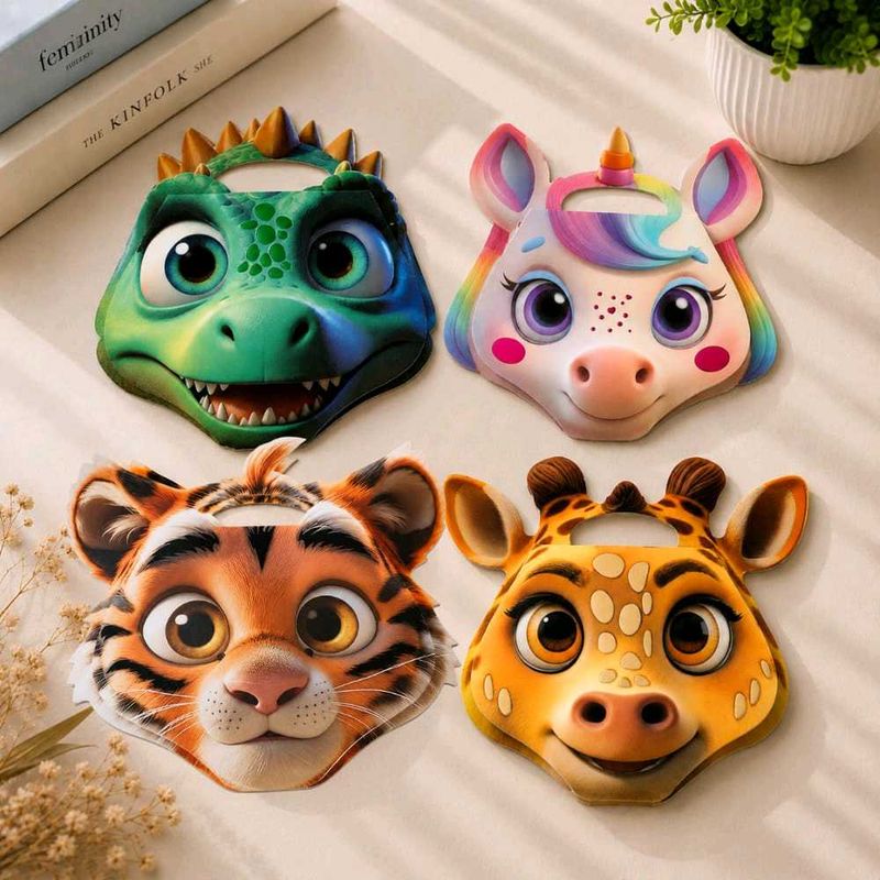 Cute Animal Face Drawing (Set of 1 )