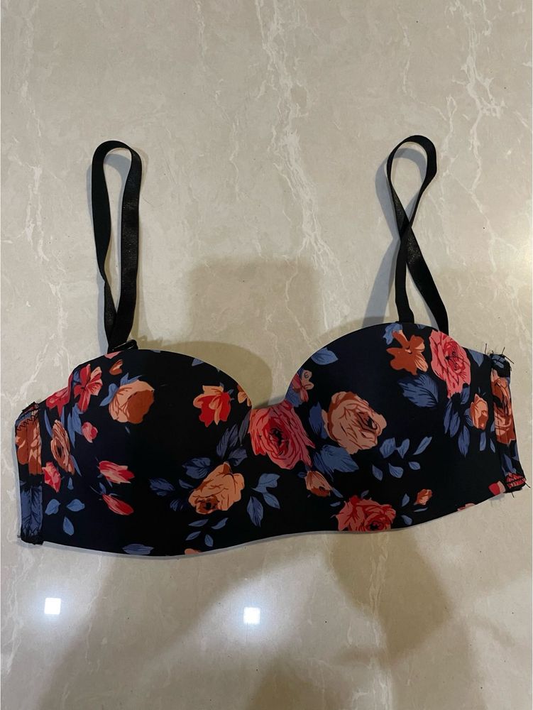 Floral Print Strapless Bra