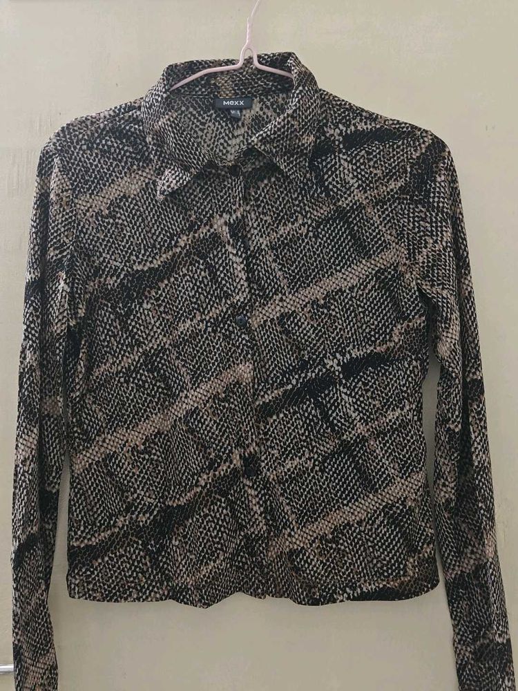 Women's Snake Print Long Sleeve Top