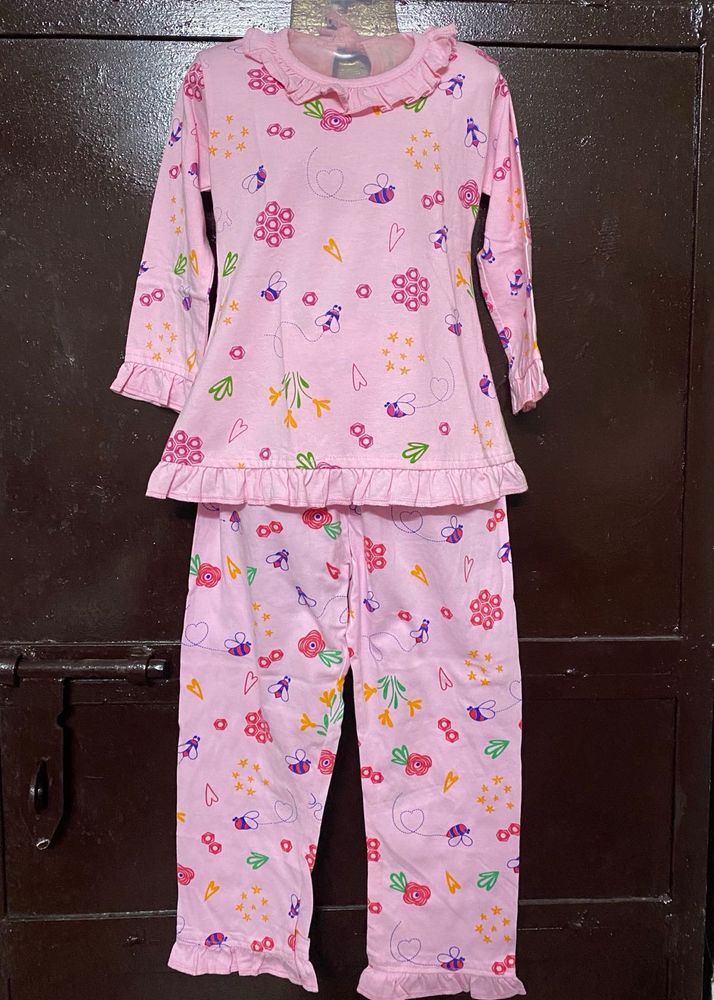 Cute Pink Bee &amp; Flower Pajama Set