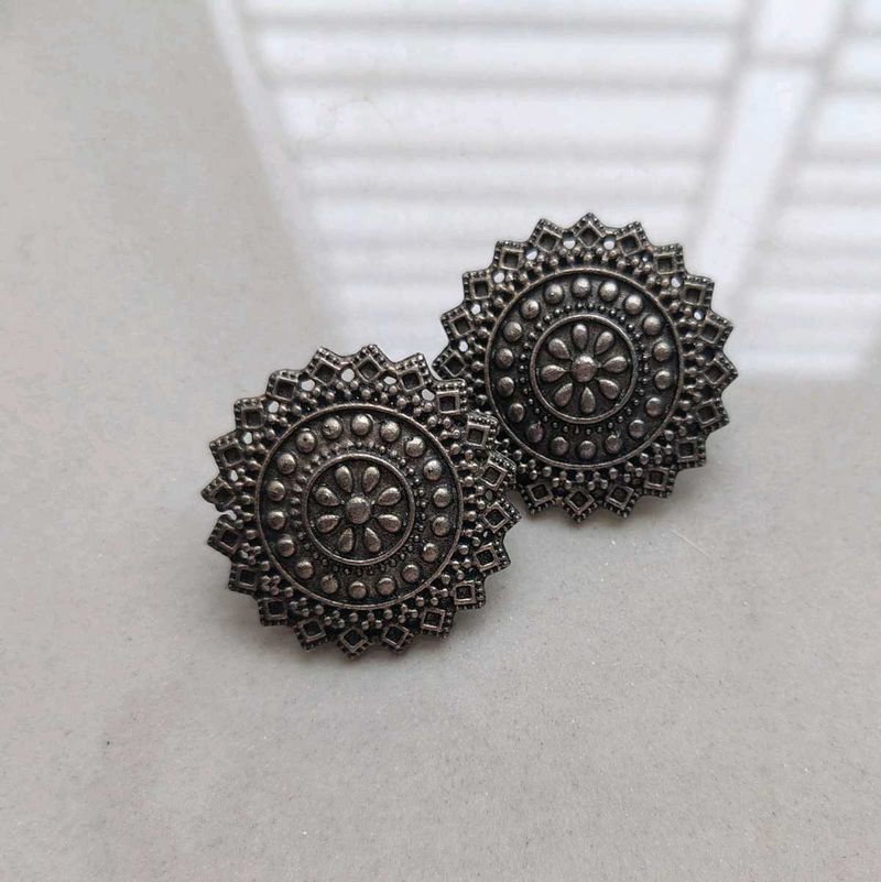 Replica Silver Ethnic Stud Earrings