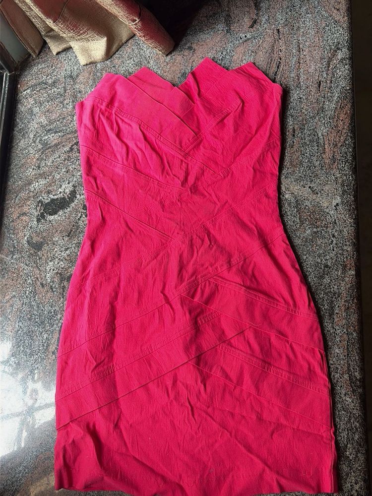 Vibrant Pink Strapless Dress