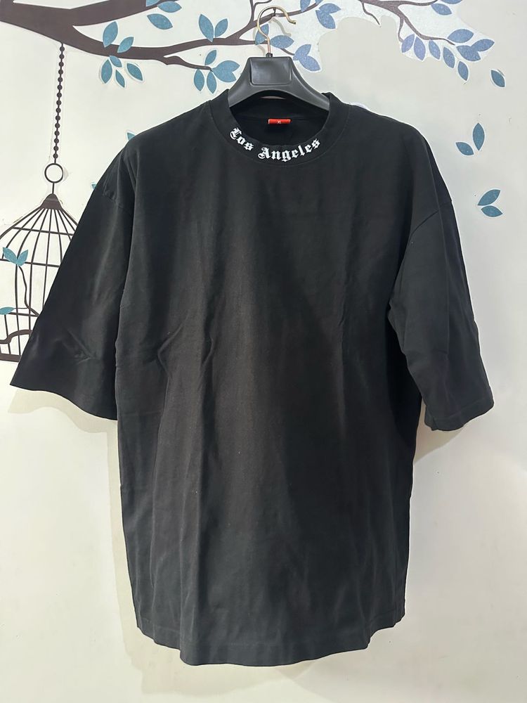 Oversized Black Los Angeles Graphic T-Shirt