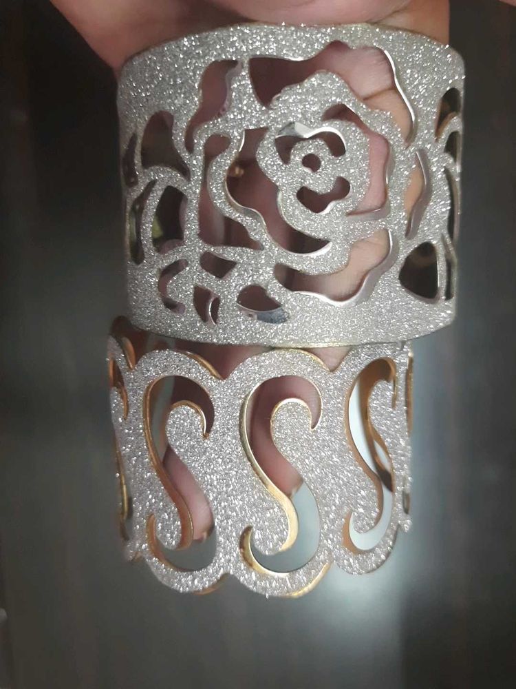 Combo Of Bracelet - Silver Cut Design