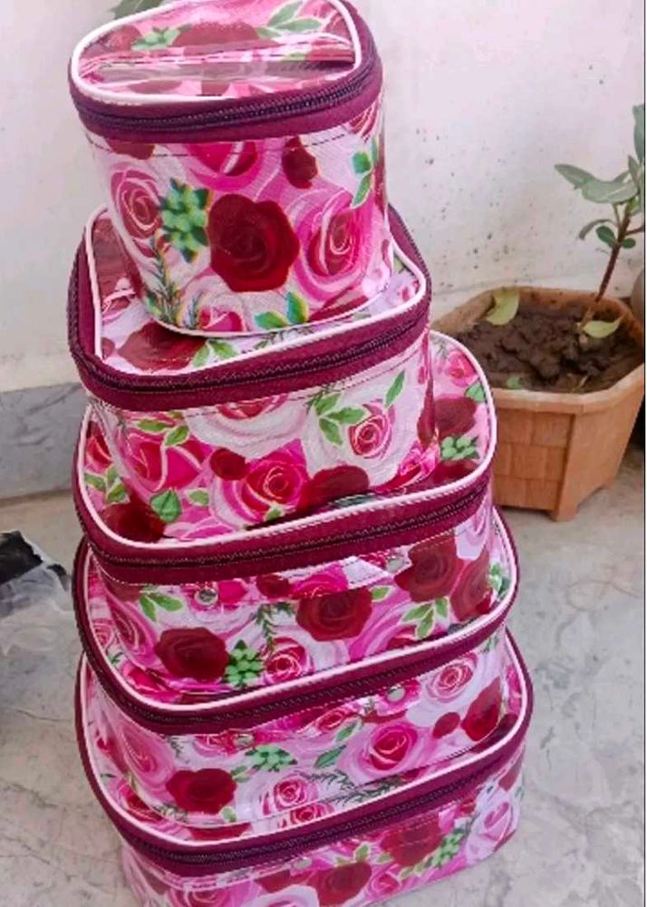 Floral Makeup Organizer Set
