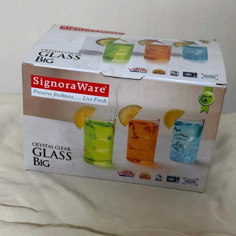 🆕 SignoraWare Crystal Clear Glass Set