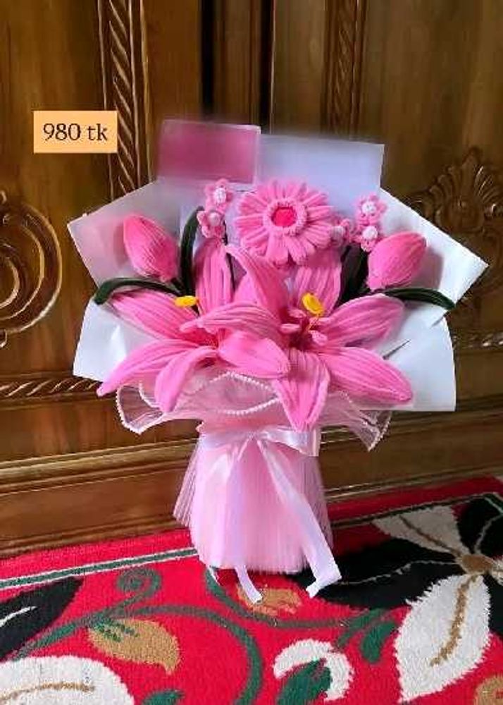 Handmade Pink Flower Bouquet