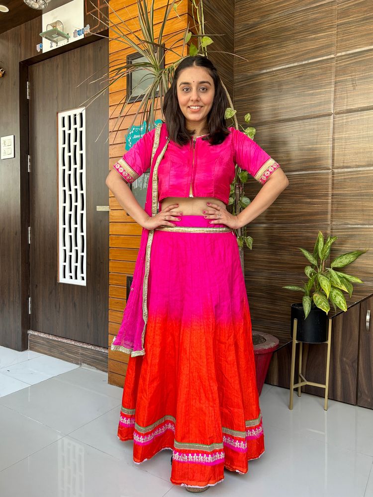 Orange &amp; Pink Lehenga Choli