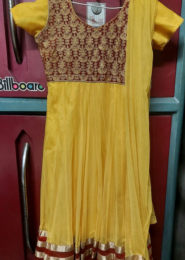 Yellow Heavy Anarkali