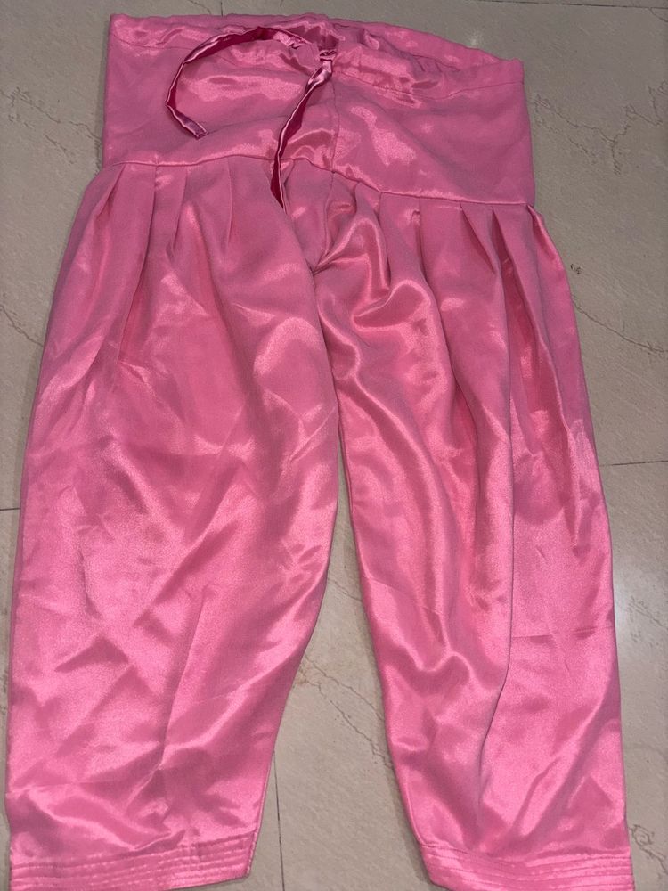 Vibrant Pink Silk Palazzo Pants