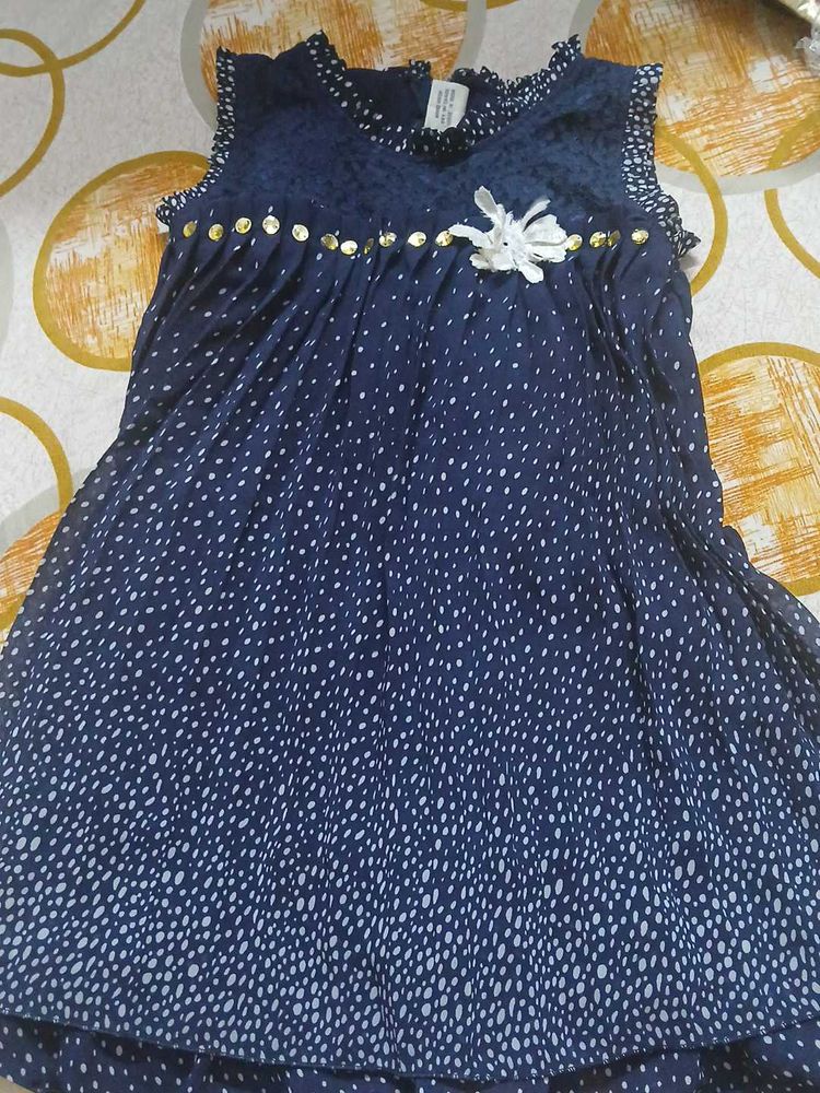Cute Blue Polka Dot Dress