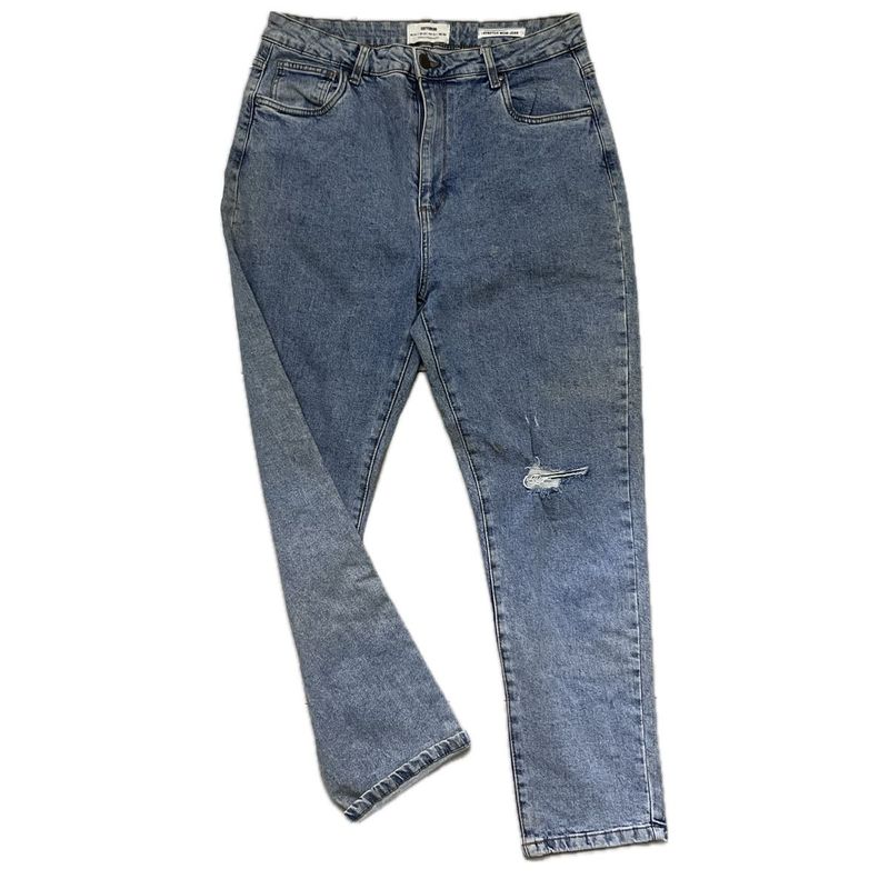 blue denim jeans straight fit