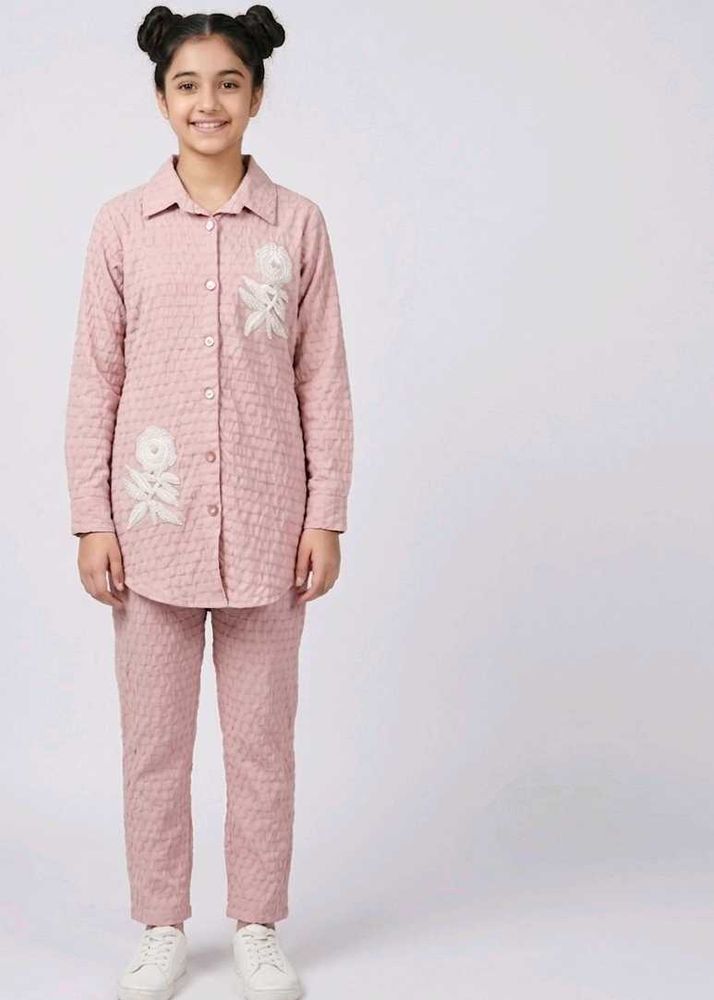 Girls Pink Quilted Set