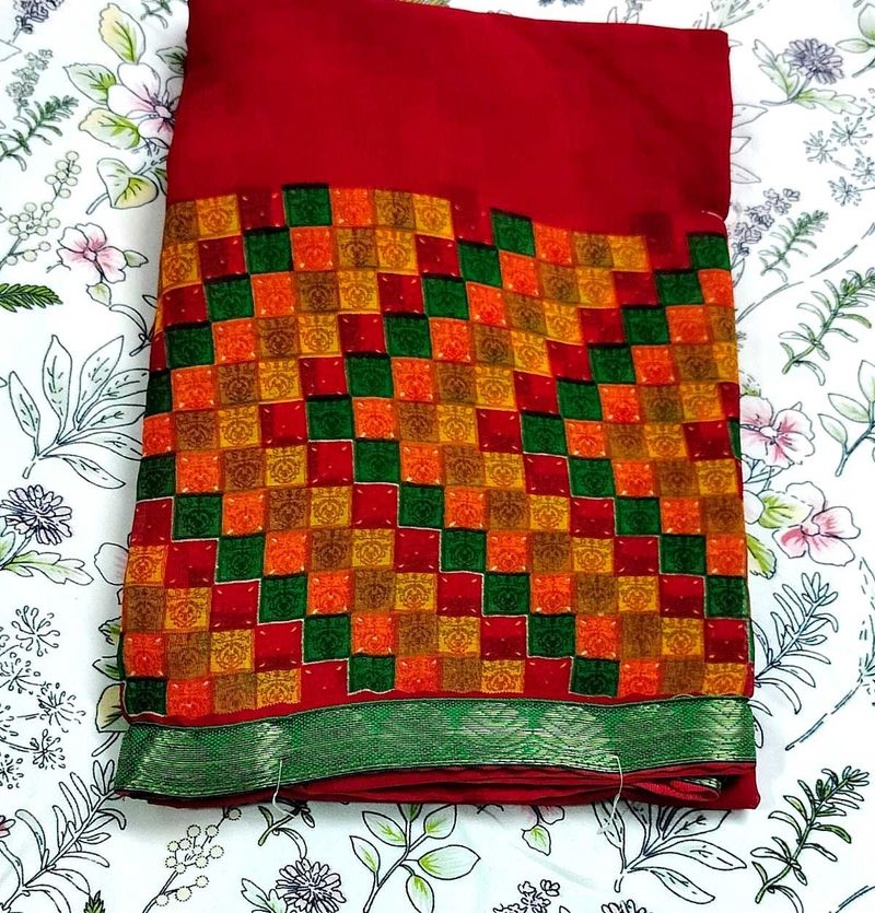 NEW RED SAREE