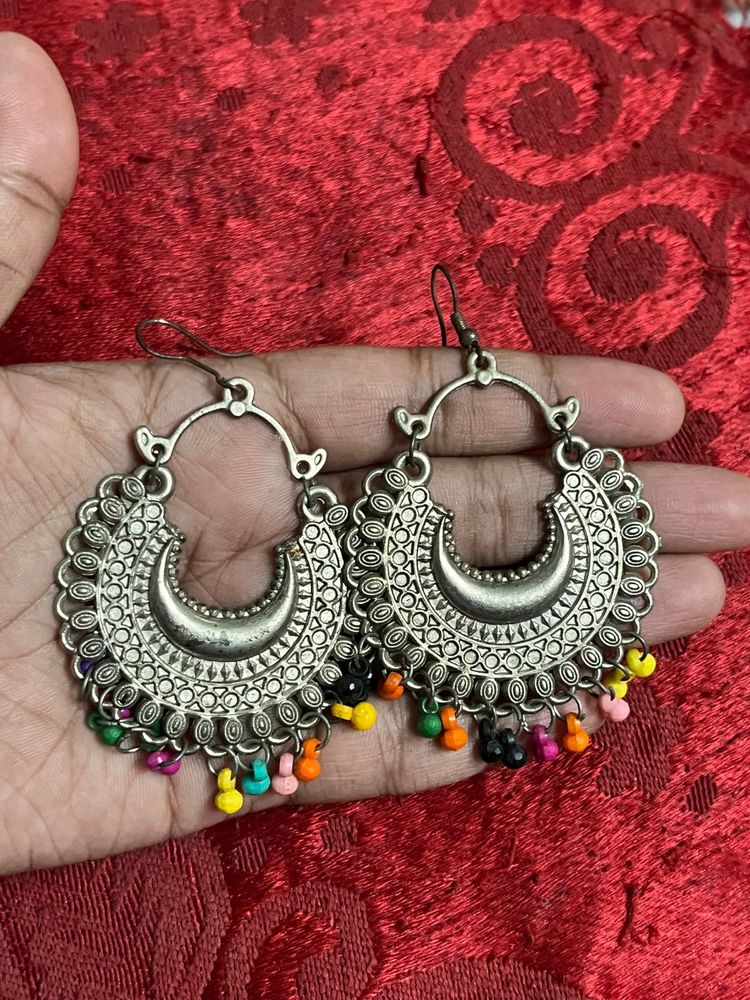 Boho Ethnic Jhumka rainbow Earrings