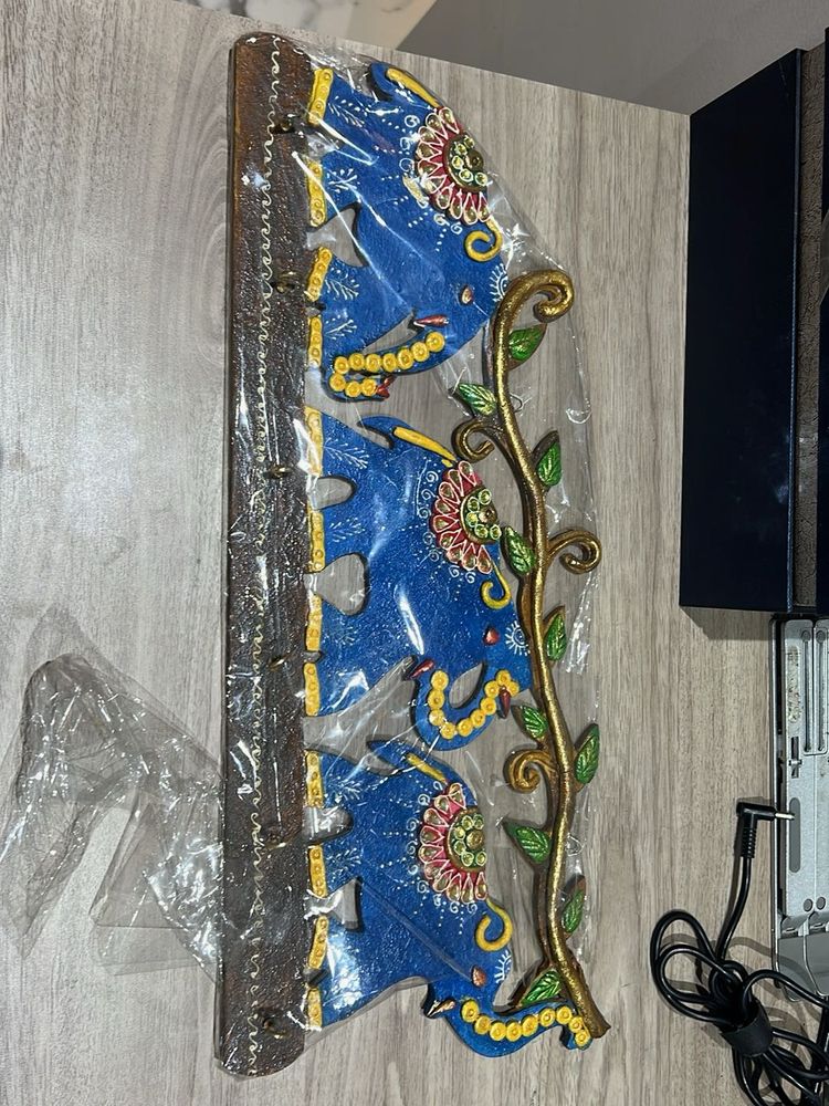 Handcrafted Elephant Wall Decor with key hangers