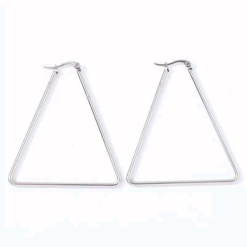 Geometric Triangle Hoop Earrings
