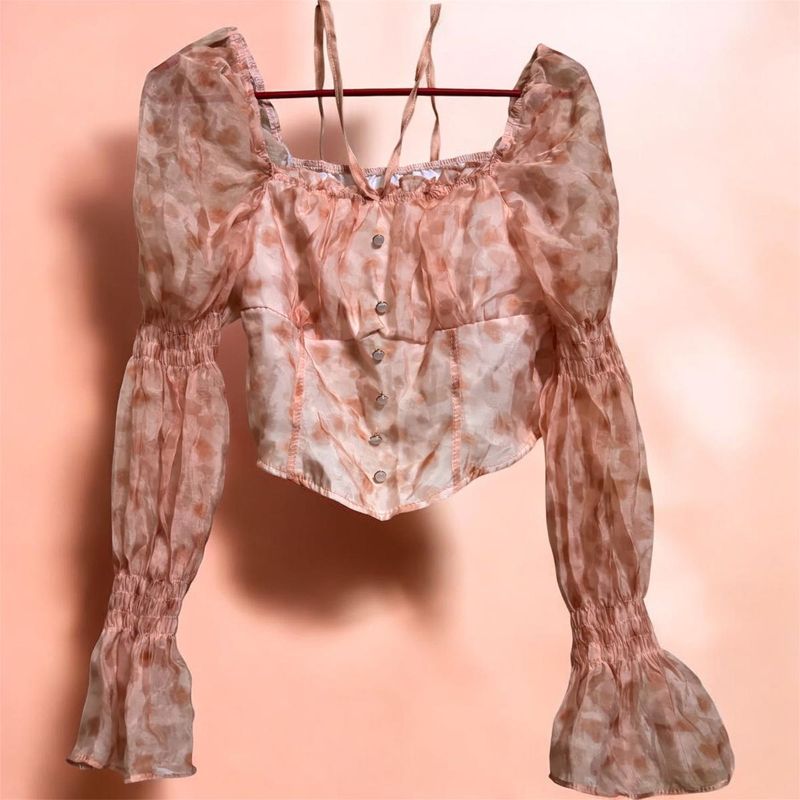 Ruched Puff Sleeve Top