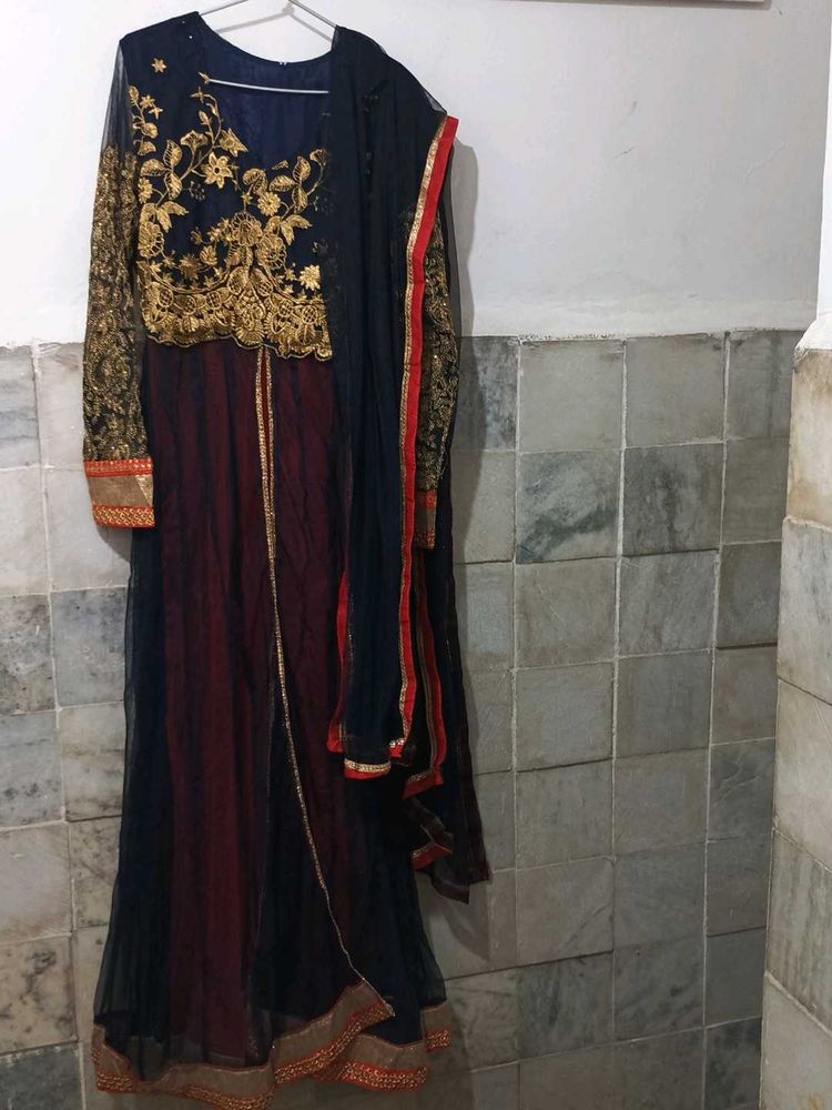 Anarkali With Net Dupatta