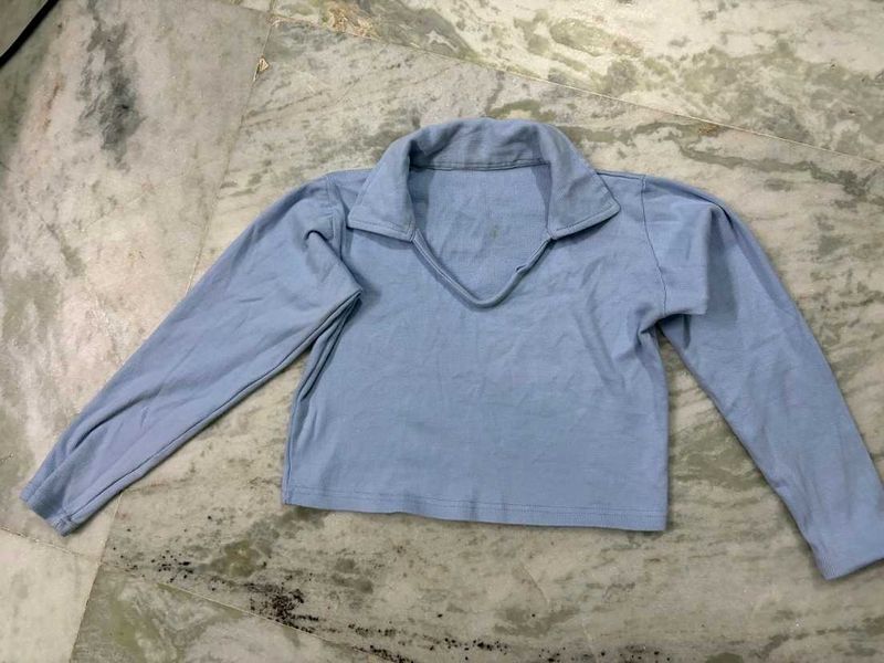 Light Blue Long Sleeve Top