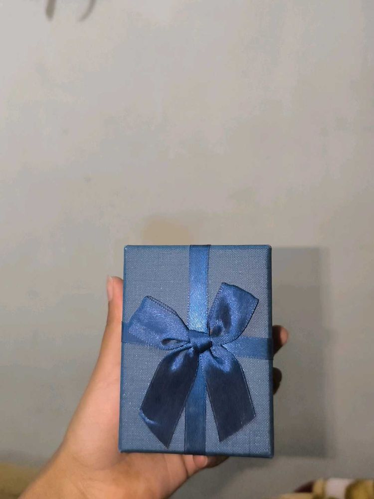 Elegant Blue Gift Box with Ribbon Bow