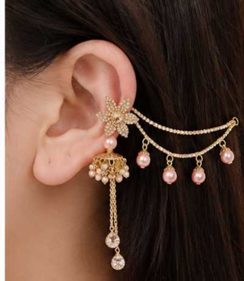 ✨ Pearl Bloom Ear Cuff – 2-in-1 Convertible Earrin