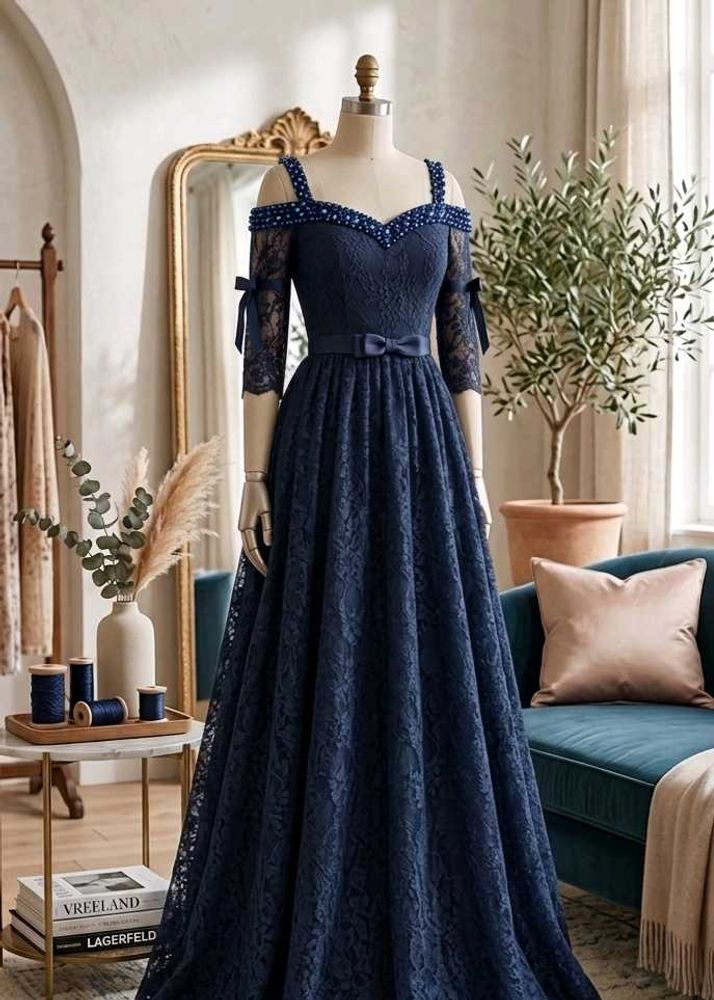 Price Drop🔥Western Purssian Blue Ball Gown