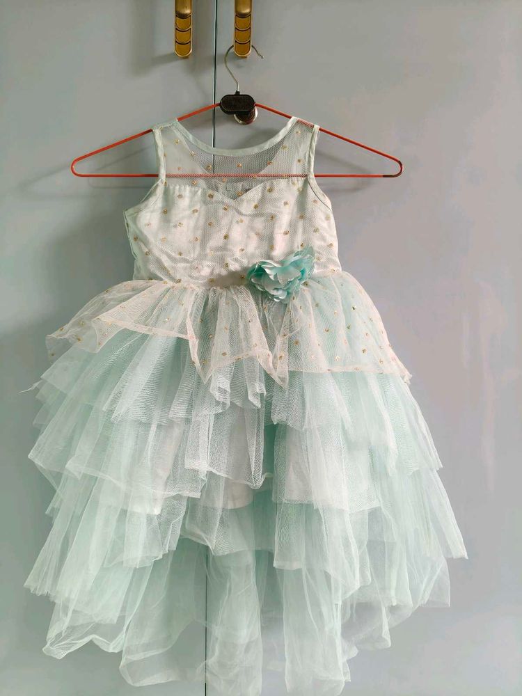 Stunning Blue Tiered Tulle Party Dress