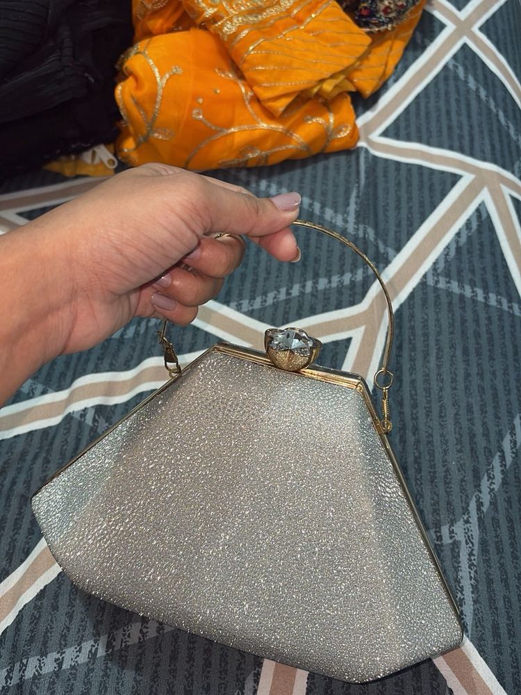 Sparkling Silver Evening Clutch