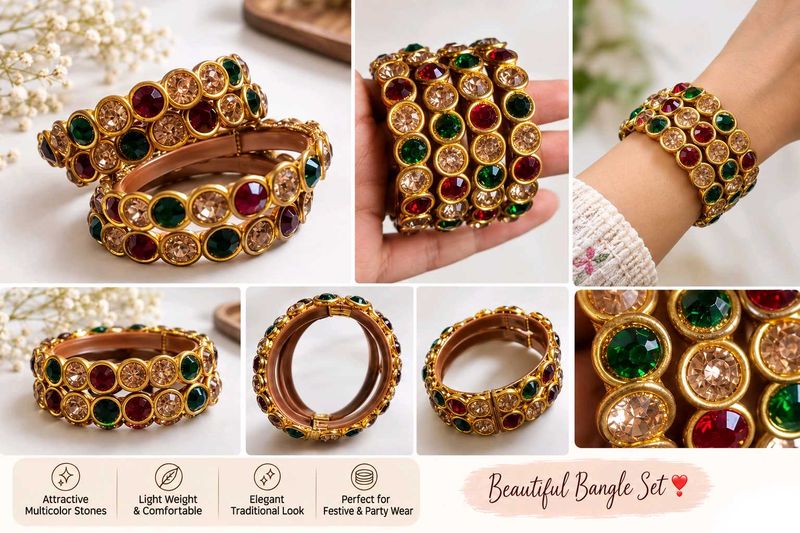 Stunning Multicolor Stone Bangles