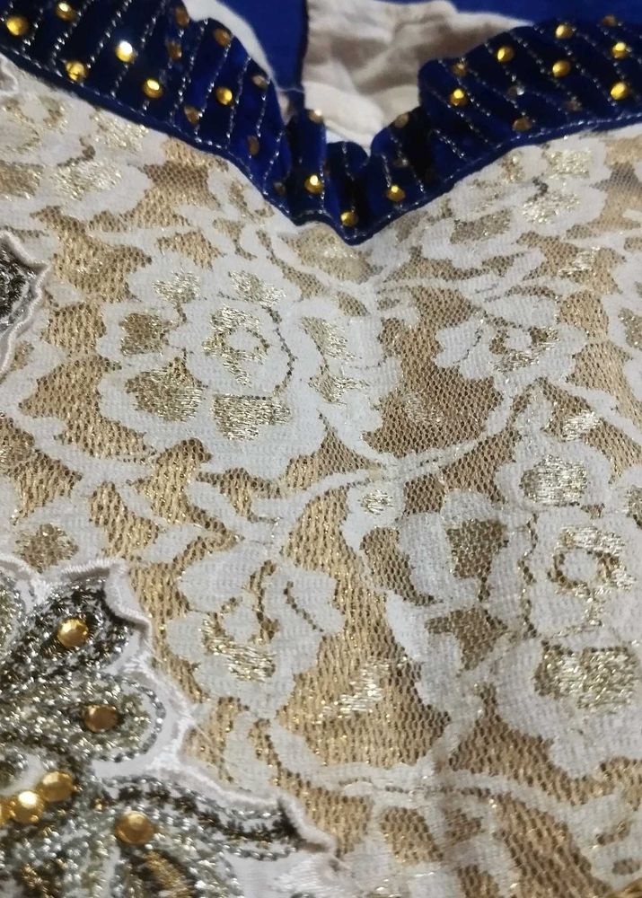 Elegant high neck Anarkali kurti with long flare
