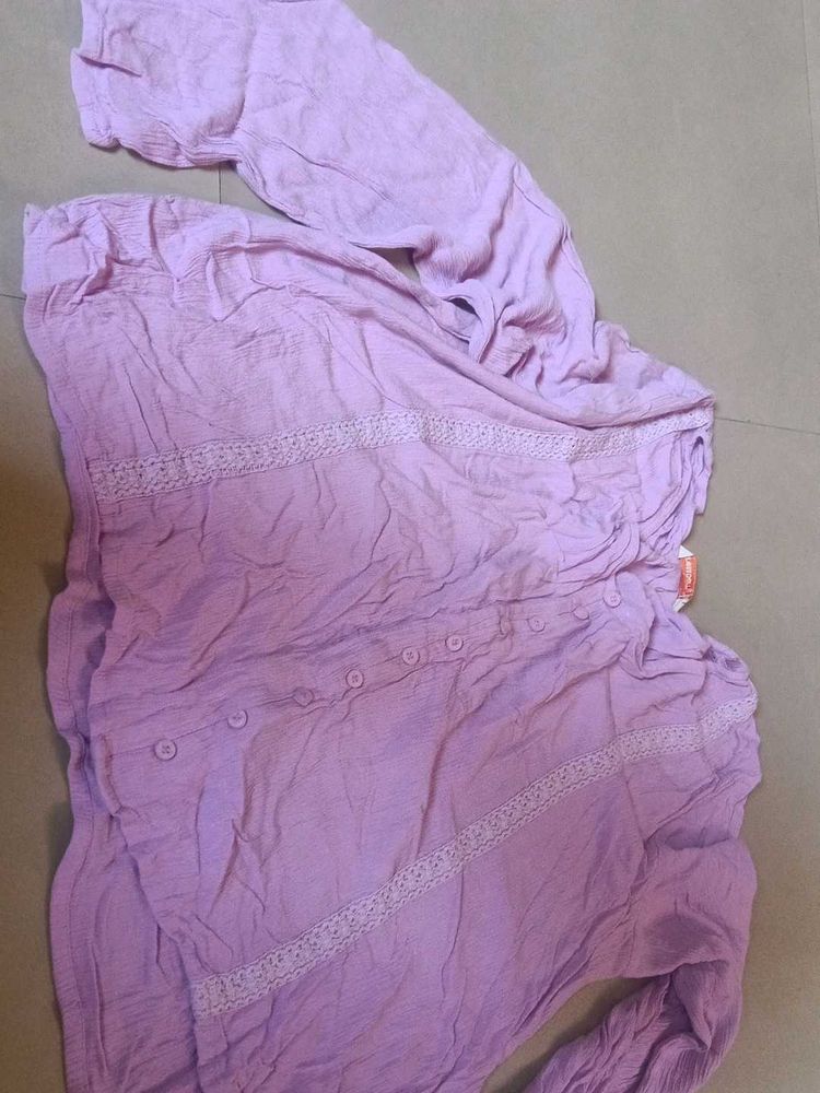Lavender Lace Trimmed Kurta