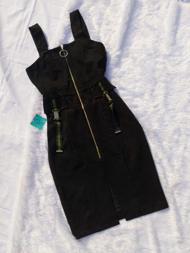 💋Black Overall Dress♥️