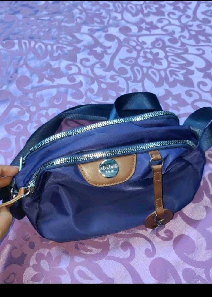 Blue Nylon sling Bag