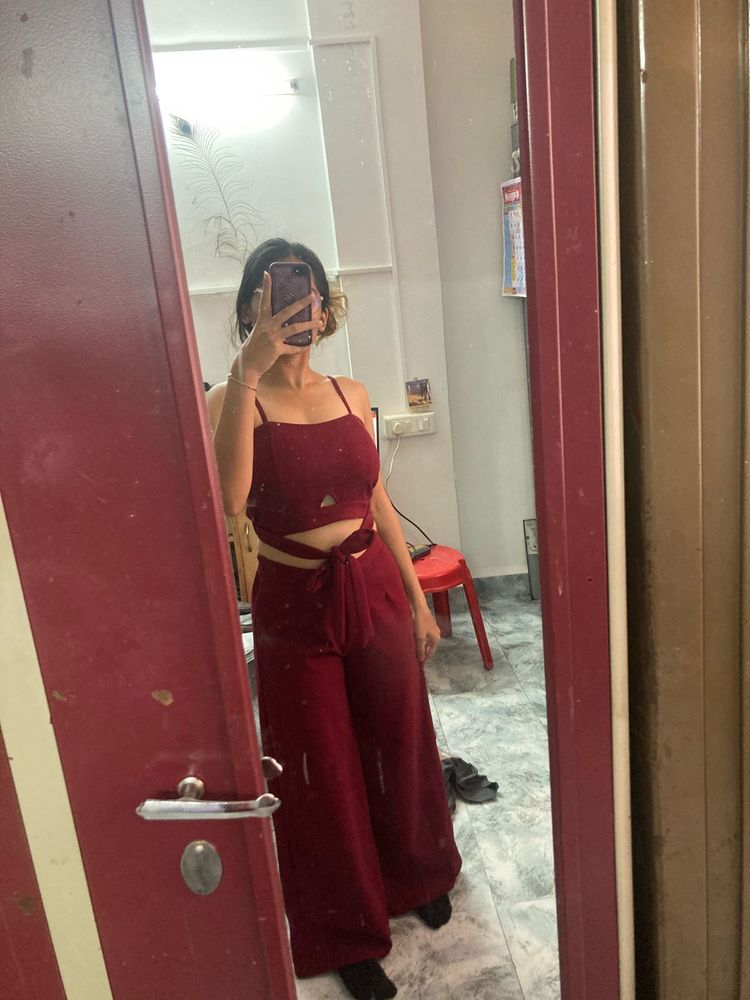 Imported Maroon Co Ord Set