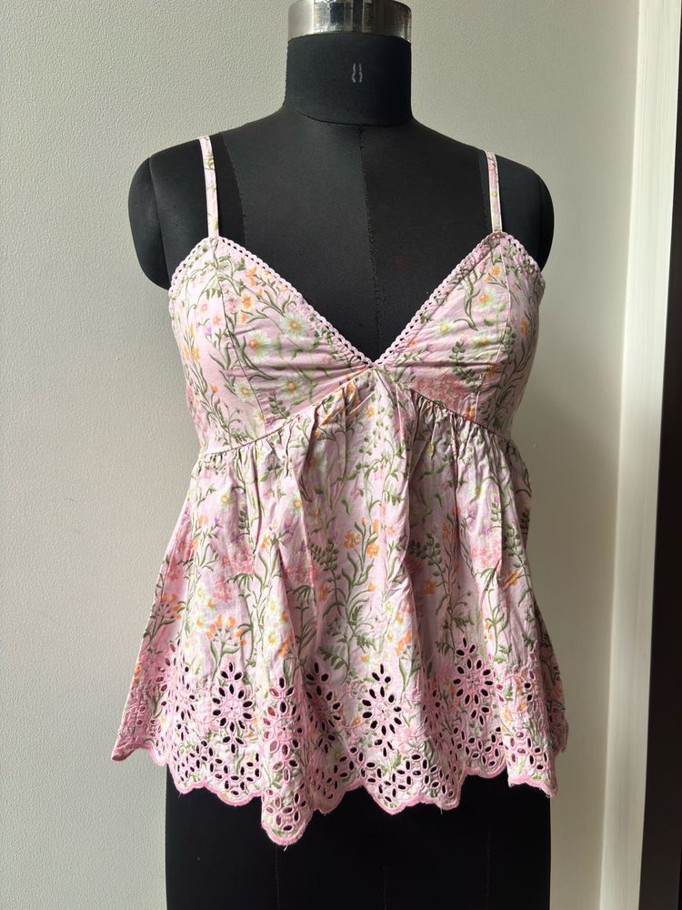 Floral Babydoll Strap Top