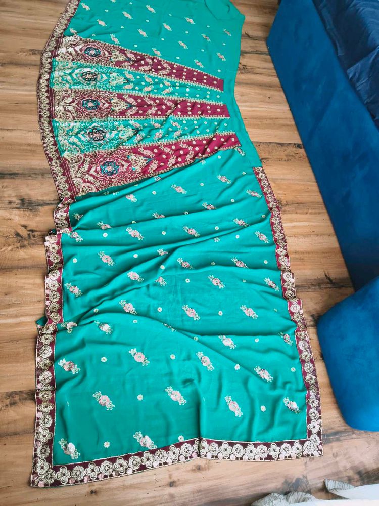 Gorgeous sequinned  lehanga Saree