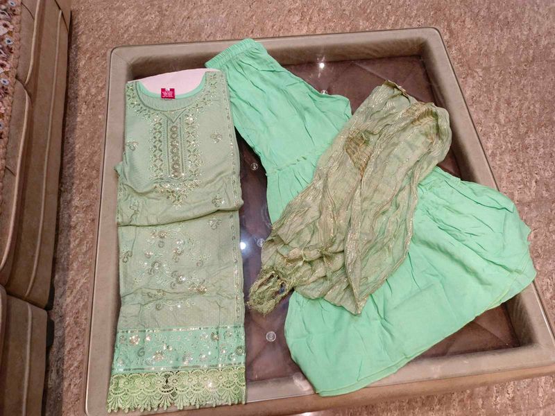 Beautiful Mint Green Kurta Set with Dupatta