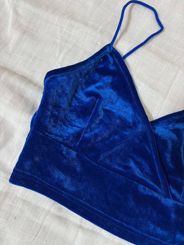 Royal Blue Velvet Cami Top