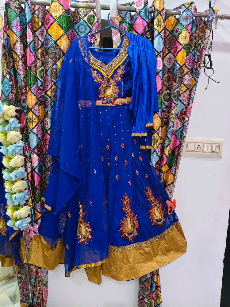 Stunning Blue Embroidered Kurta Set