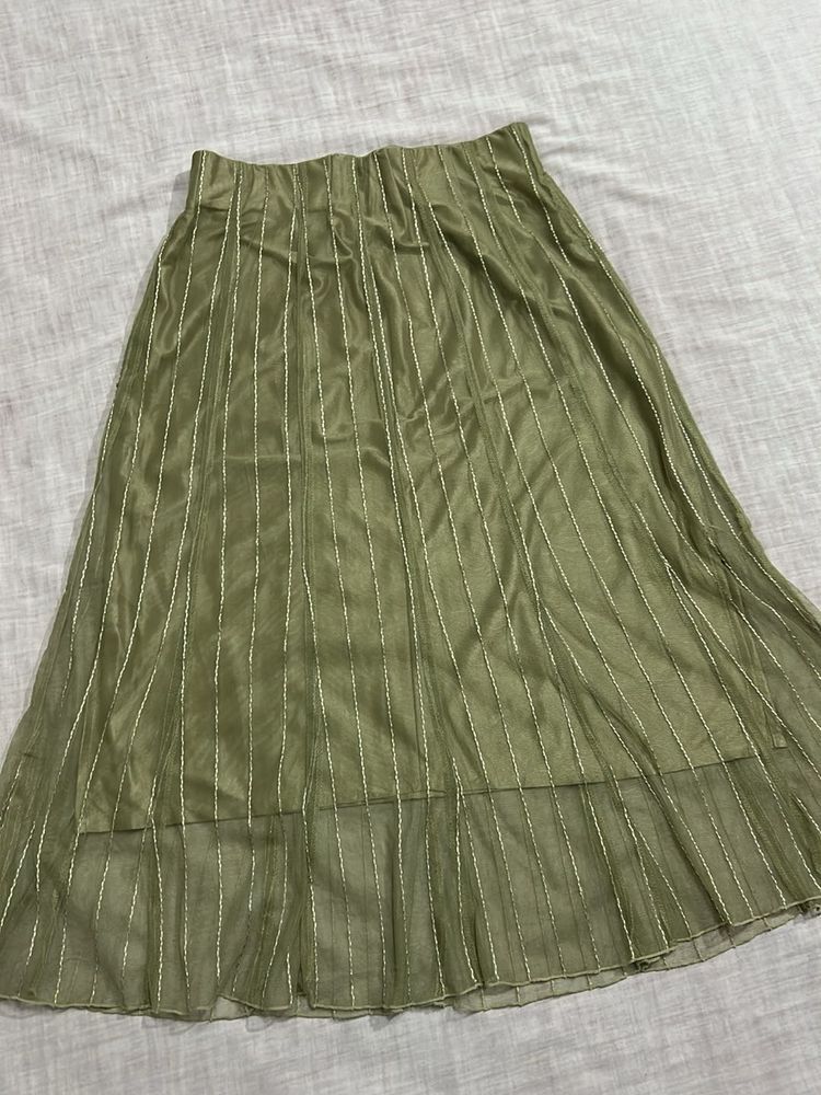Elegant Olive Green Skirt