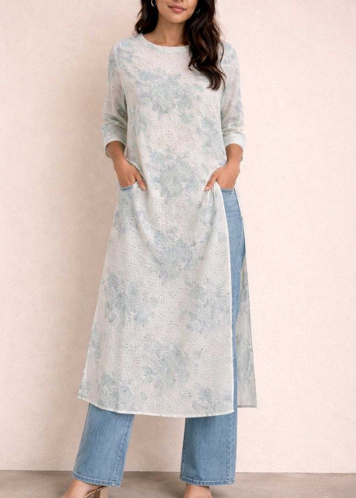 Floral Print Cotton Kurta